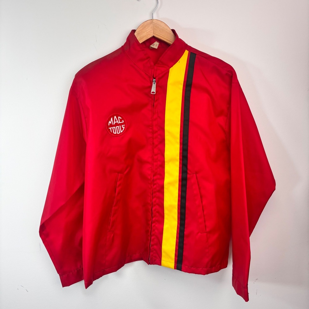 Vintage Mac Tools Racing Jacket Louisville Sportswear Red Yellow Black Large